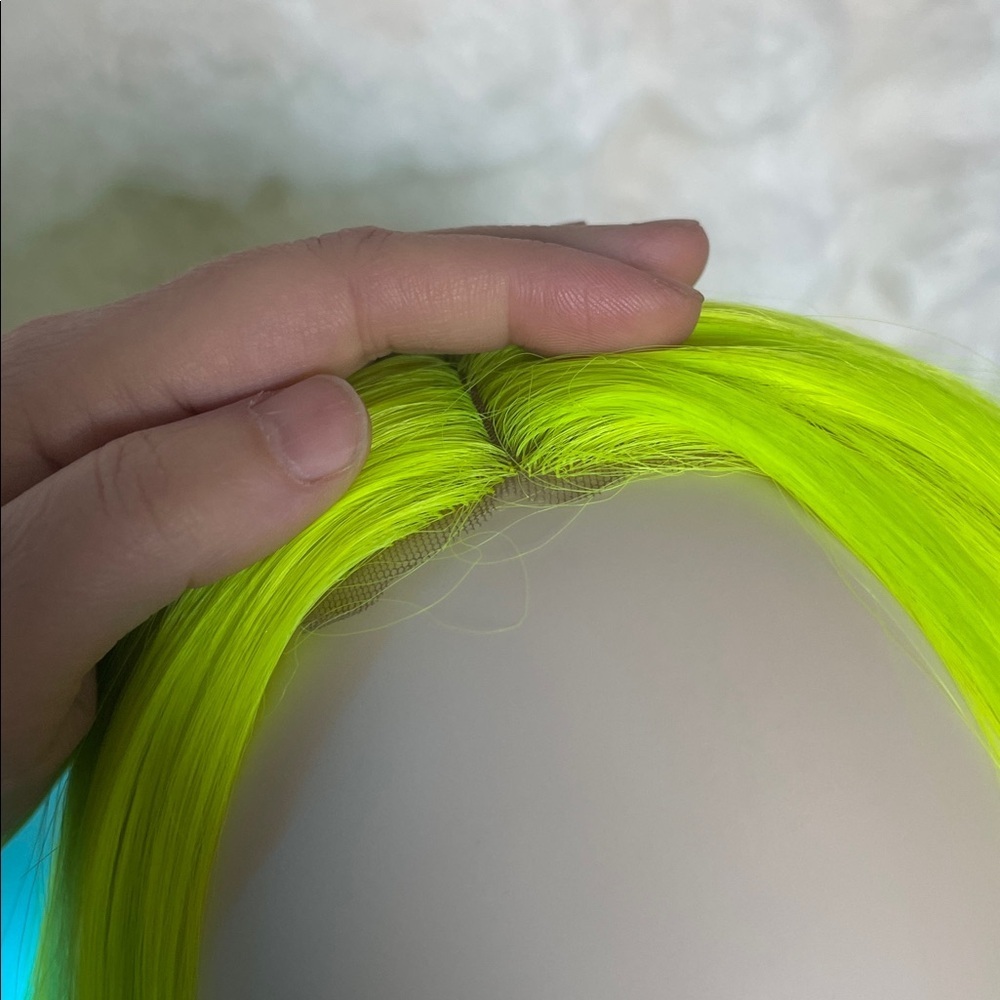 Neon Yellow Women's Hair Wig - Picture 6 of 14